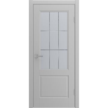 Межкомнатная дверь Патриция светло-серая эмаль со стеклом