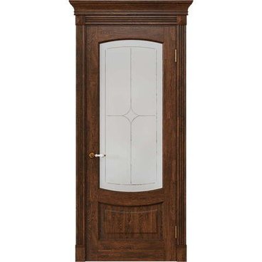 Межкомнатная дверь массив дуба Alvero Алина орех чёрный остеклённая