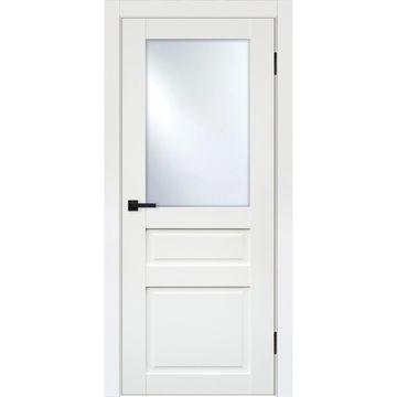 Межкомнатная дверь эмалит Классик 3 белый остеклённая