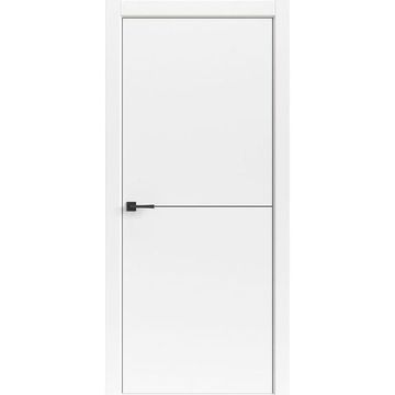 Межкомнатная дверь Tamburat Light Geometry 4302 белая кромка ABS чёрная глухая