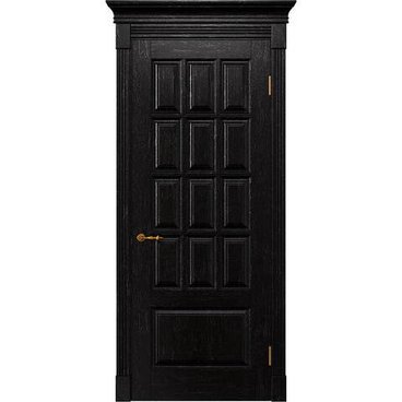 Межкомнатная дверь массив дуба Alvero Анна венге патина серебро глухая