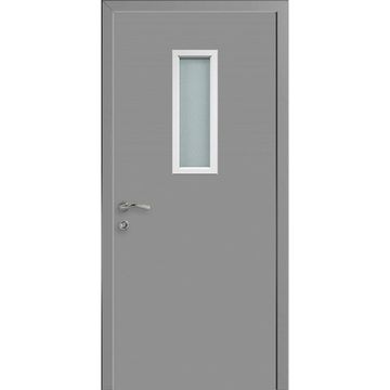 Дверь противопожарная деревянная CPL EI30 серый RAL 7040 со стеклом