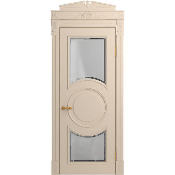 Межкомнатная дверь массив бука Viporte Лацио Амбиенте ваниль остекление 5