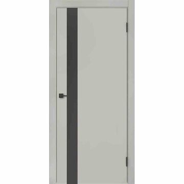 Межкомнатная дверь экошпон ДП-46 gray silk остеклённая