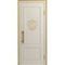 Межкомнатная дверь массив дуба Статус белая эмаль патина золото глухая