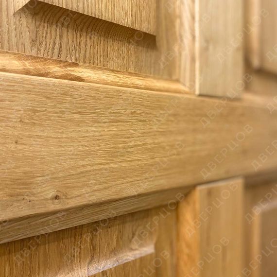 Фото межкомнатной двери массив дуба с сучком Дверцов Авиано тон 17 остеклённая в деталях №9