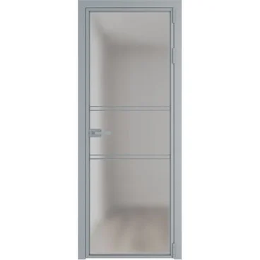 Алюминиевая межкомнатная дверь 2AХ серебро остеклённая