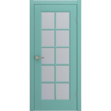Межкомнатная дверь Аморе бирюзовая эмаль RAL 6027 со стеклом
