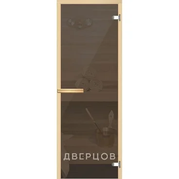 Дверь для сауны серая тонированная ручка магнит