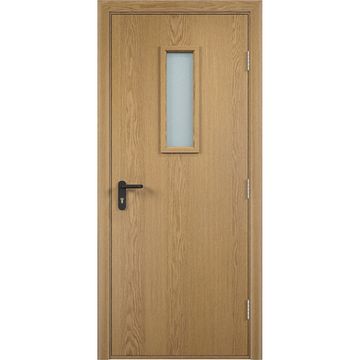 Дверь противопожарная деревянная ПВХ EI60 дуб со стеклом