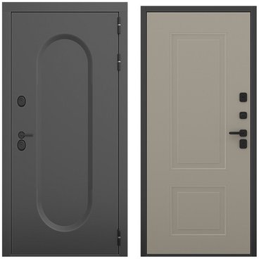 Входная дверь Мэмфис чёрный силк панель кобальт