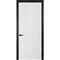 Фото белой двери Геометрия 3 с чёрным наличником