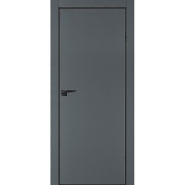 Межкомнатная дверь ПЭТ P-1 графит матовый кромка ABS черная