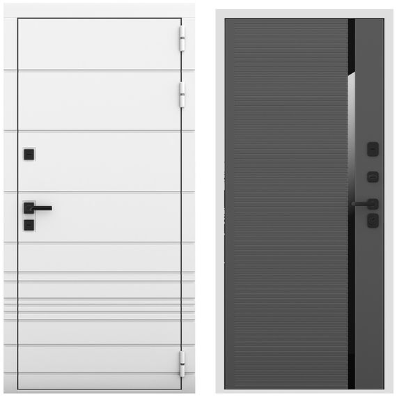 Входная дверь Бионика белый матовый панель пиано