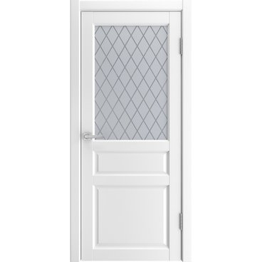 Межкомнатная дверь экошпон Emalit 3 белый со стеклом