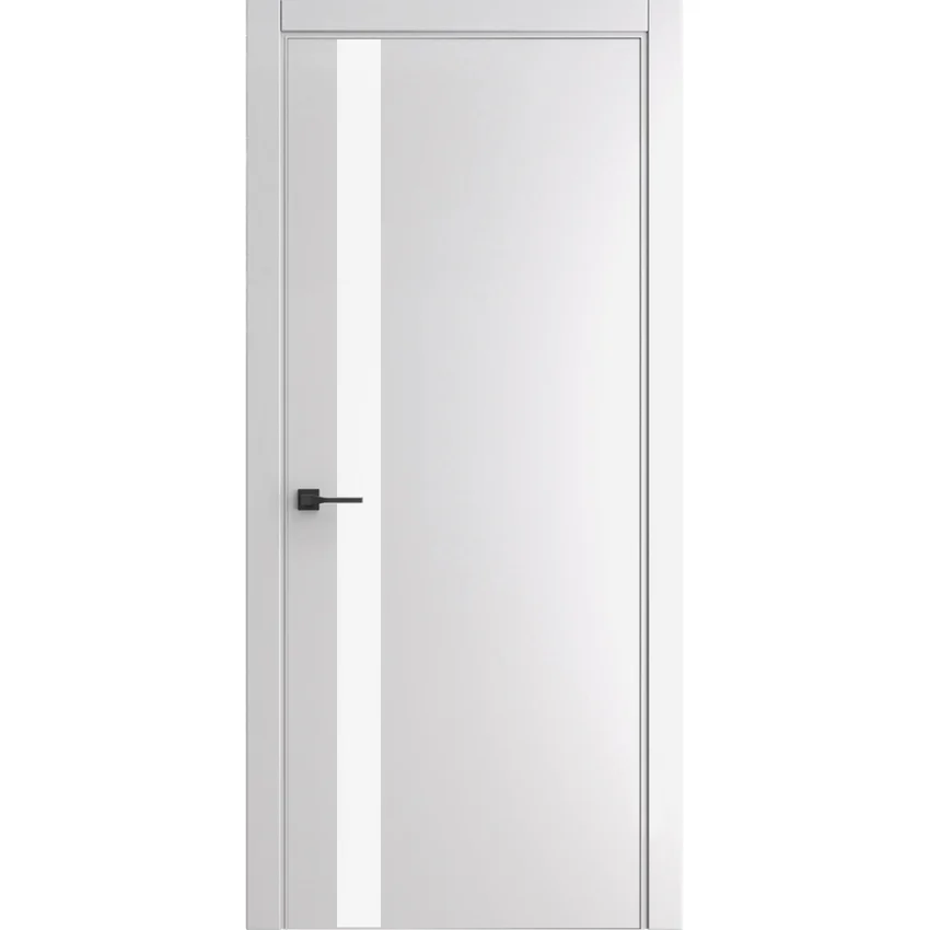 Межкомнатная дверь Porta-51 4AF белая Shellac White Al кромка в цвет со стеклом
