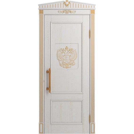 Межкомнатная дверь массив дуба Статус аворио патина золото глухая