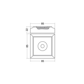 Розетка верхняя 78х78x23 мм эмаль Ofram