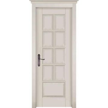 Межкомнатная дверь массив ольхи ОКА Лондон 1 эмаль слоновая кость глухая