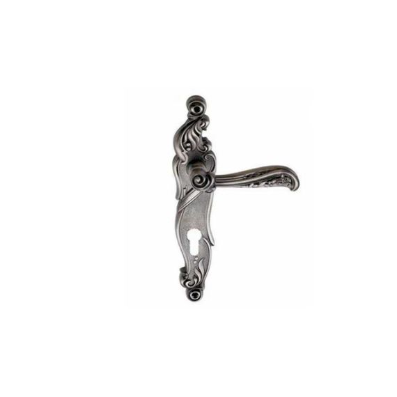 Ручка на планке для межкомнатной двери Rizo чёрное серебро под цилиндр