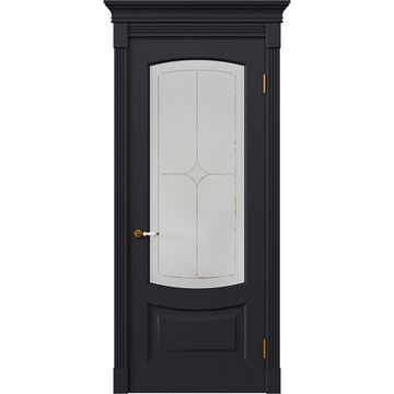 Межкомнатная дверь массив дуба Alvero Алина арабика остеклённая