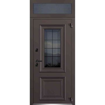 Входная двустворчатая дверь Исландия Термо AG 6004 RAL 8019 шоколад RAL 9016 белый тип 4