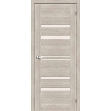 Межкомнатная дверь экошпон Bravo Порта-30 cappuccino veralinga остеклённая