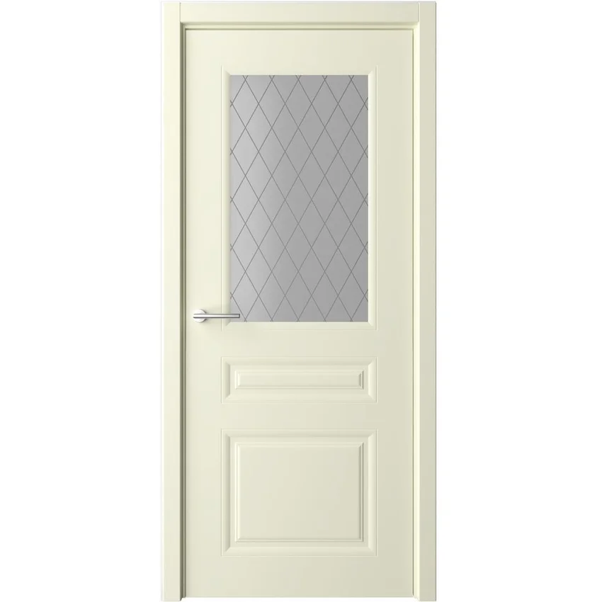 Фото межкомнатная дверь эмаль Albero Стиль 2 слоновая кость остеклённая