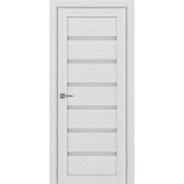 Межкомнатная дверь экошпон Турин 507.12 ясень серебристый остеклённая