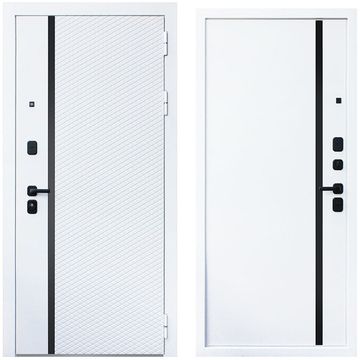 Входная дверь Ливерпуль белая со стеклянной вставкой внутри