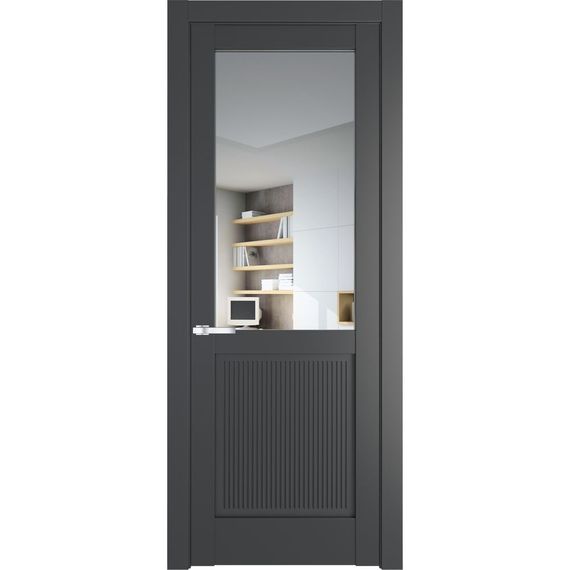 Межкомнатная дверь 2.2.2PM графит остеклённая