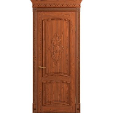 Межкомнатная дверь массив ясеня Бристоль Декор коньяк глухая