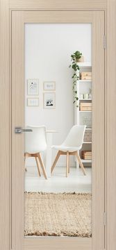 Межкомнатная дверь Турин 501.2 белёный дуб с зеркалом