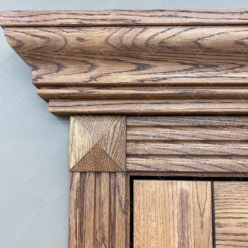 Фото межкомнатной двери массив дуба Дверцов Болонья глухая тон 146 в деталях №8