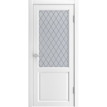 Межкомнатная дверь экошпон Emalit 2 белый со стеклом