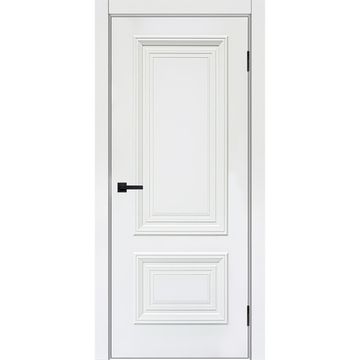 Межкомнатная дверь эмаль Багет 2 белый RAL 9003 глухая