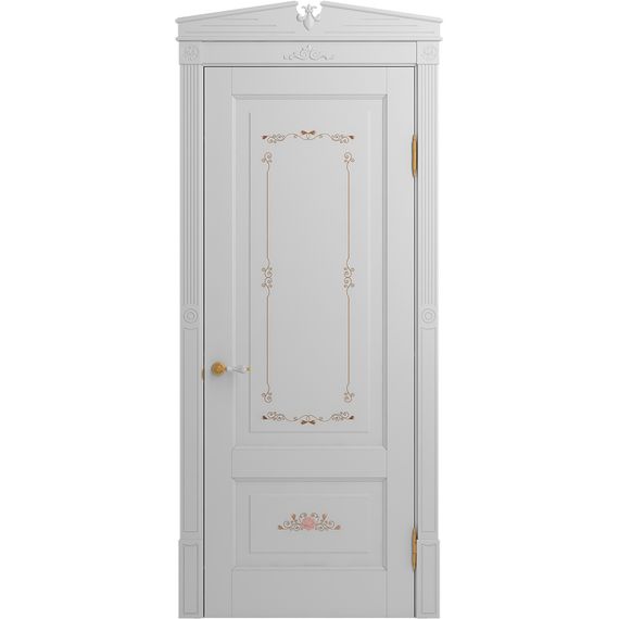 Межкомнатная дверь массив бука Viporte Бьелла Арт аворио патина золото глухая