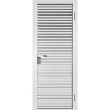 Межкомнатная алюминиевая дверь 12AG белая матовая RAL 9003 остеклённая