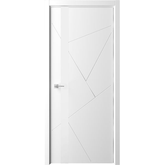 Фото межкомнатная дверь эмаль Albero Геометрия 6 белая стекло белое