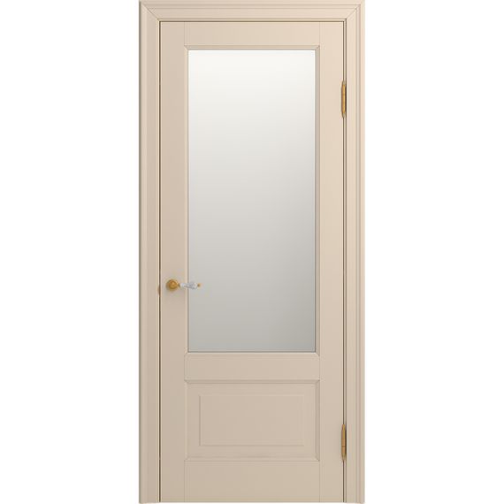 Межкомнатная дверь массив бука Viporte Бьелла ваниль остеклённая