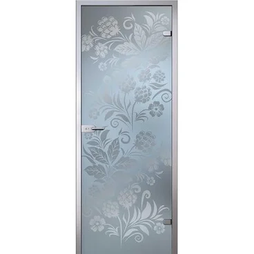 Межкомнатная стеклянная дверь АКМА Хохлома стекло бесцветное матовое