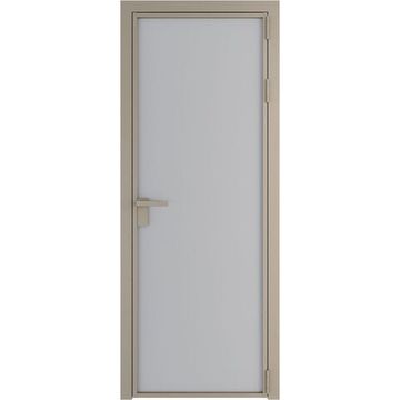 Алюминиевая межкомнатная дверь 1AP никель матовый лайт грей элегант