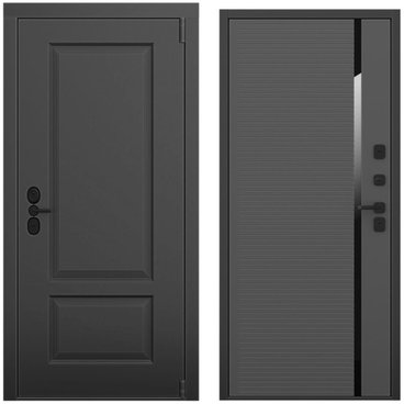 Входная дверь Шэбби чёрный силк панель пиано