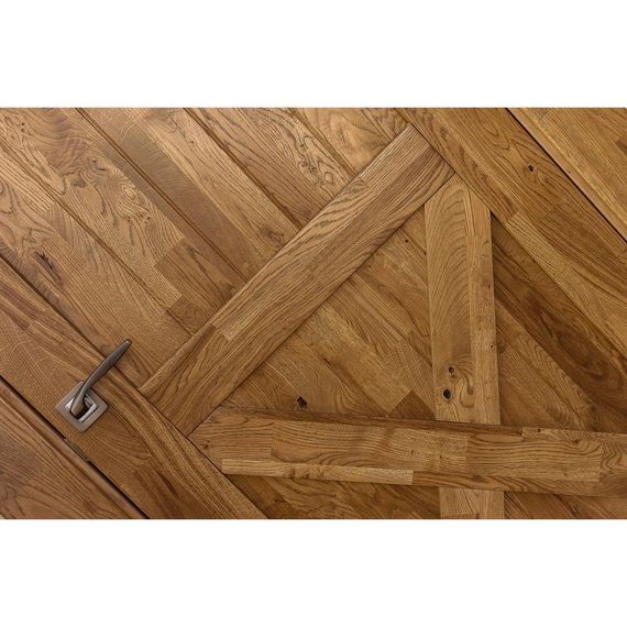 Межкомнатная дверь массив дуба Вилладжио-2 дуб рустикальный остеклённая