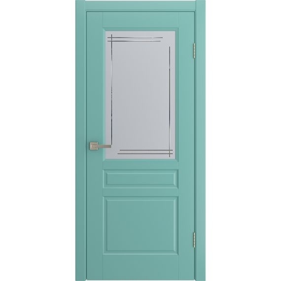 Фото двери Белли бирюзовая эмаль RAL 6027 со стеклом