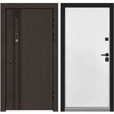 Входная уличная дверь Элит Термо тёмный дуб ПВХ молочный дуб