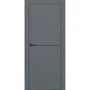 Межкомнатная дверь экошпон Profilo Porte PX-19 графит с чёрной алюминиевой кромкой с 4-х сторон