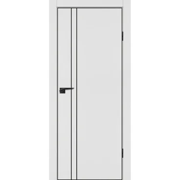 Межкомнатная белая дверь ПЭТ P-20 кромка ABS черная молдинг
