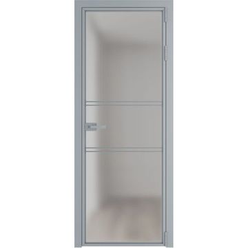 Алюминиевая межкомнатная дверь 2AХ серебро остеклённая