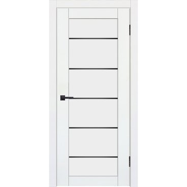 Межкомнатная дверь эмалит Альфа 5 белый остеклённая